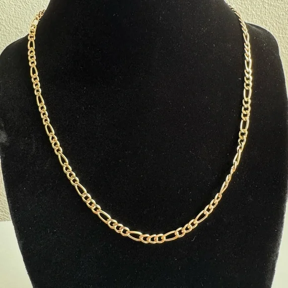 Figaro Curb Link Chain Necklace - Picture 3 of 8